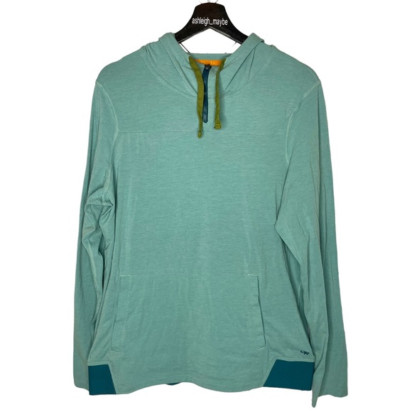Outdoor Research | Red Rocks 1/4 Zip Hoodie Shirt Teal Size XL - Picture 2 of 11